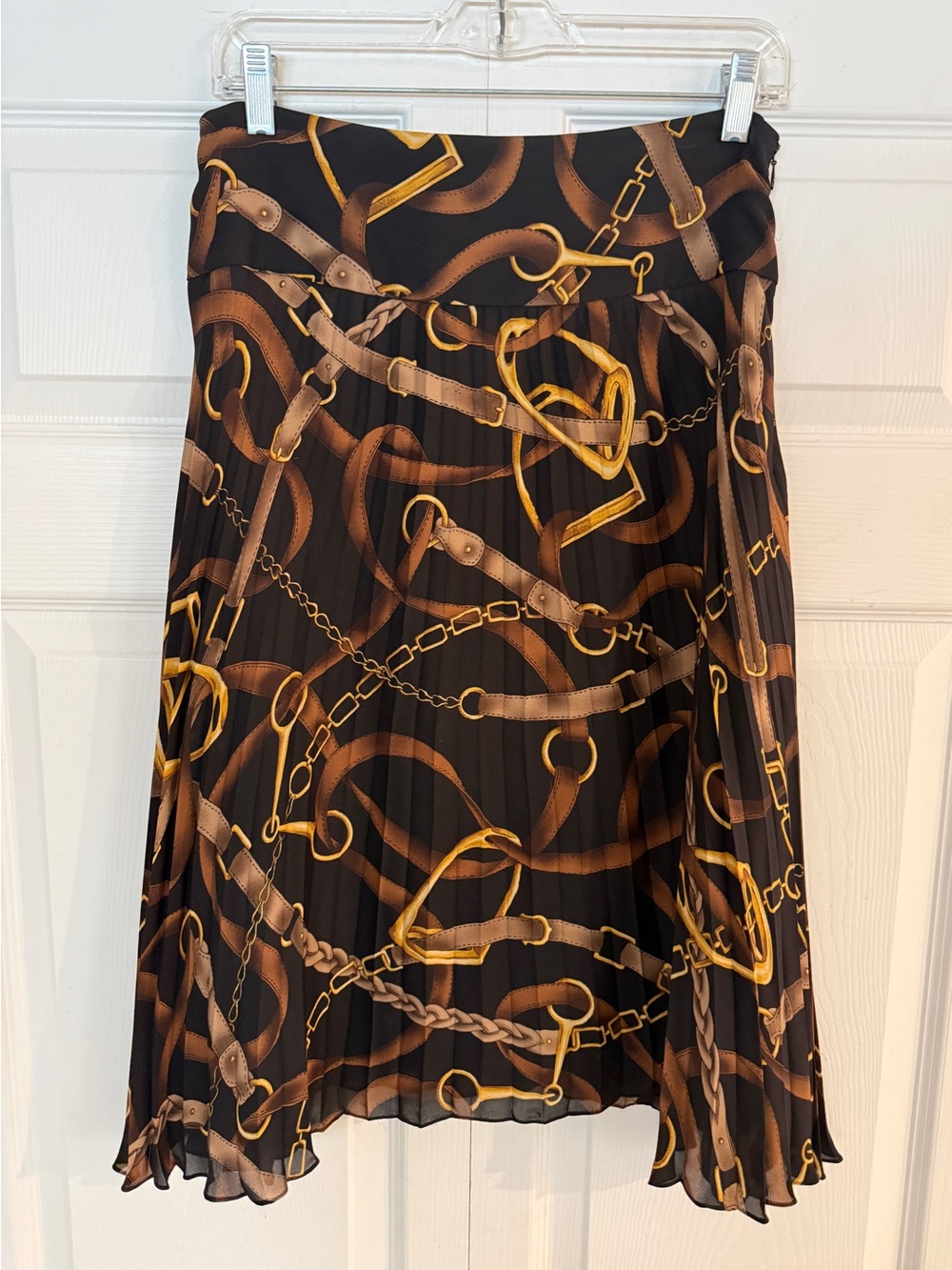 Lauren Ralph Lauren Black Brown Equestrian Skirt